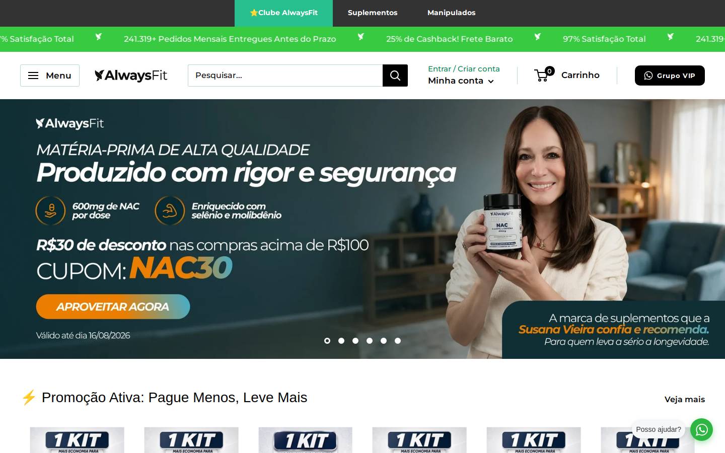 alwaysfit.com.br homepage screenshot