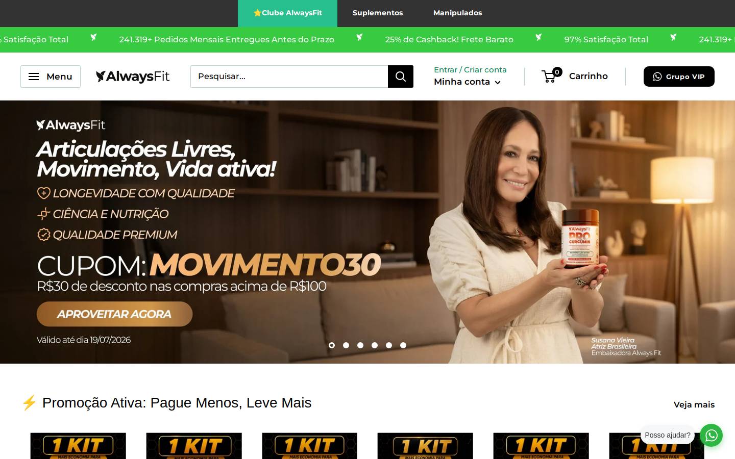 alwaysfit.net.br homepage screenshot