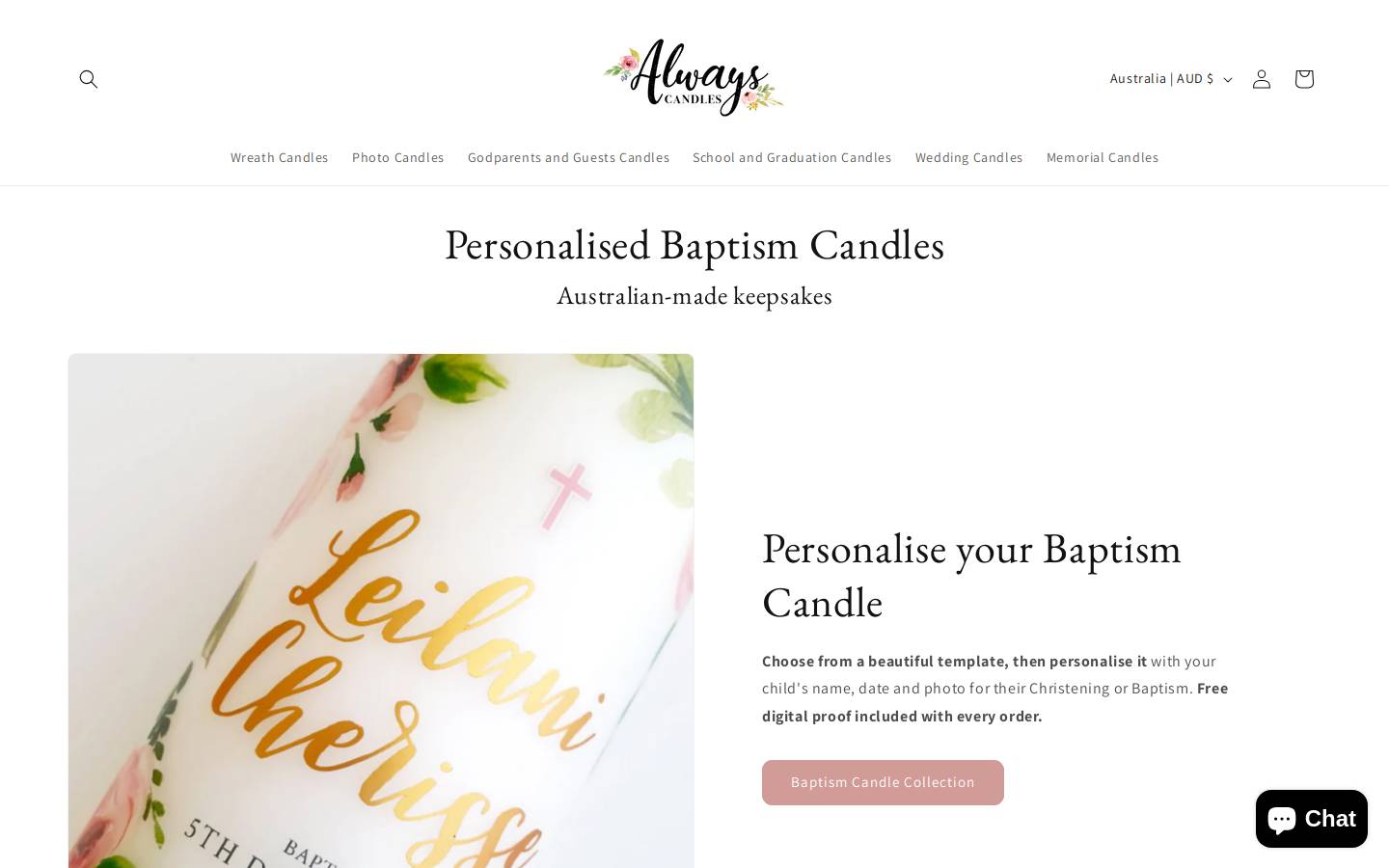 alwaysgifts.com.au homepage screenshot
