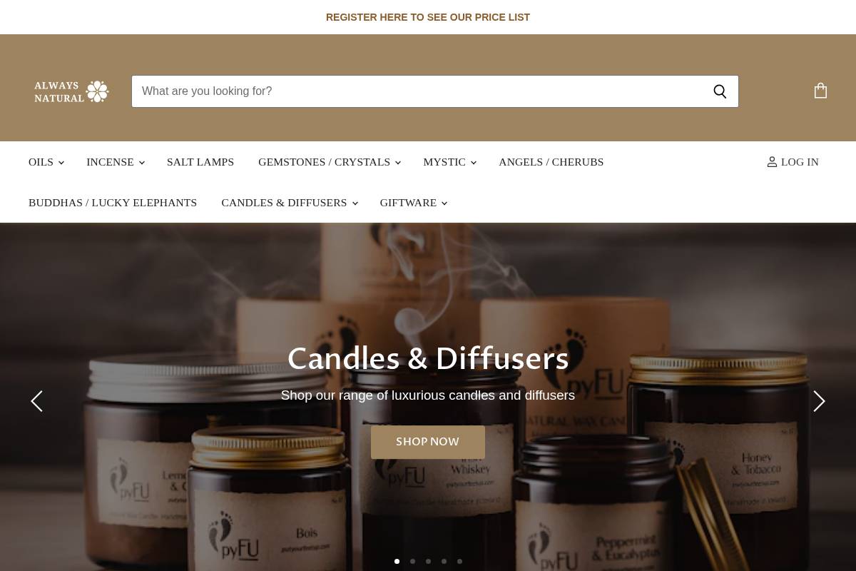 alwaysnatural.ie homepage screenshot