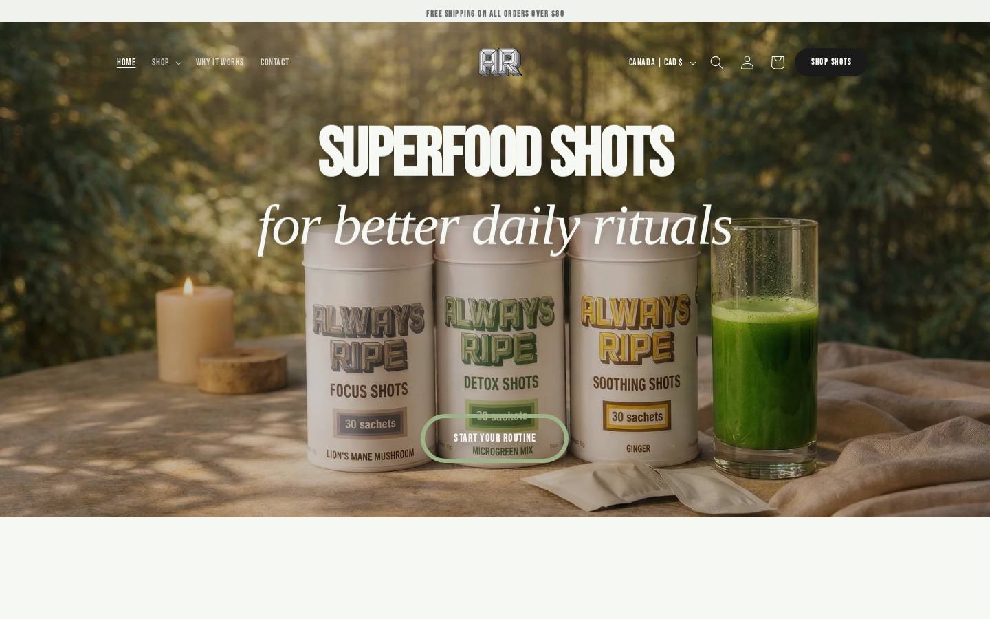 alwaysripe.com homepage screenshot