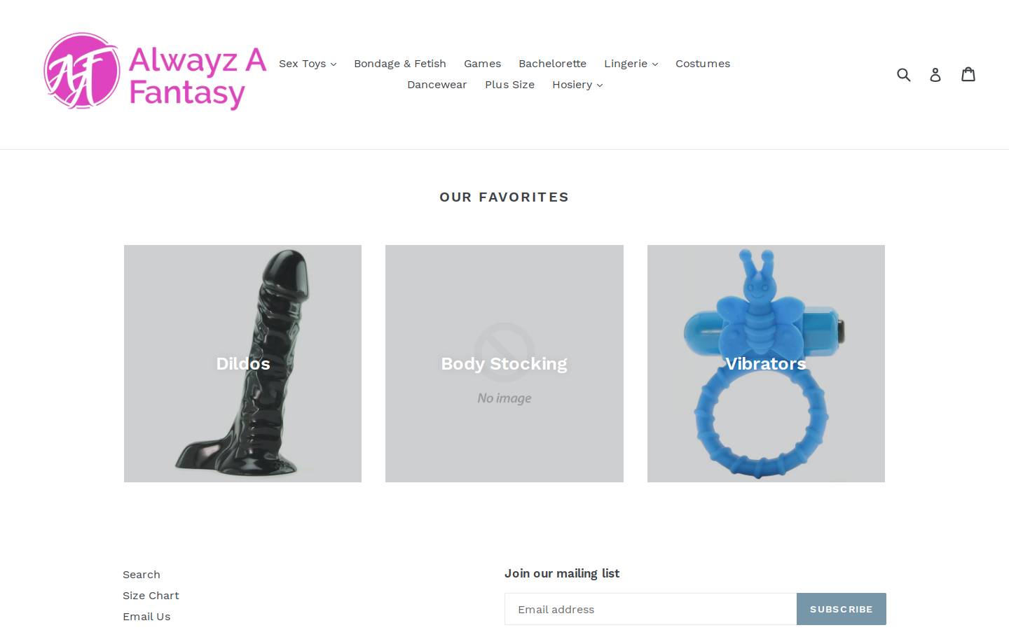 alwayzafantasy.com homepage screenshot