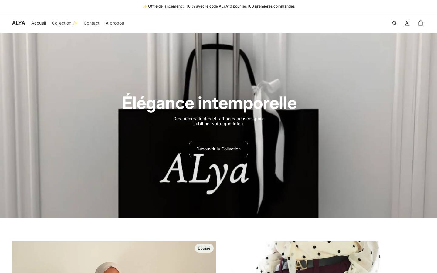 alya-shop.com homepage screenshot