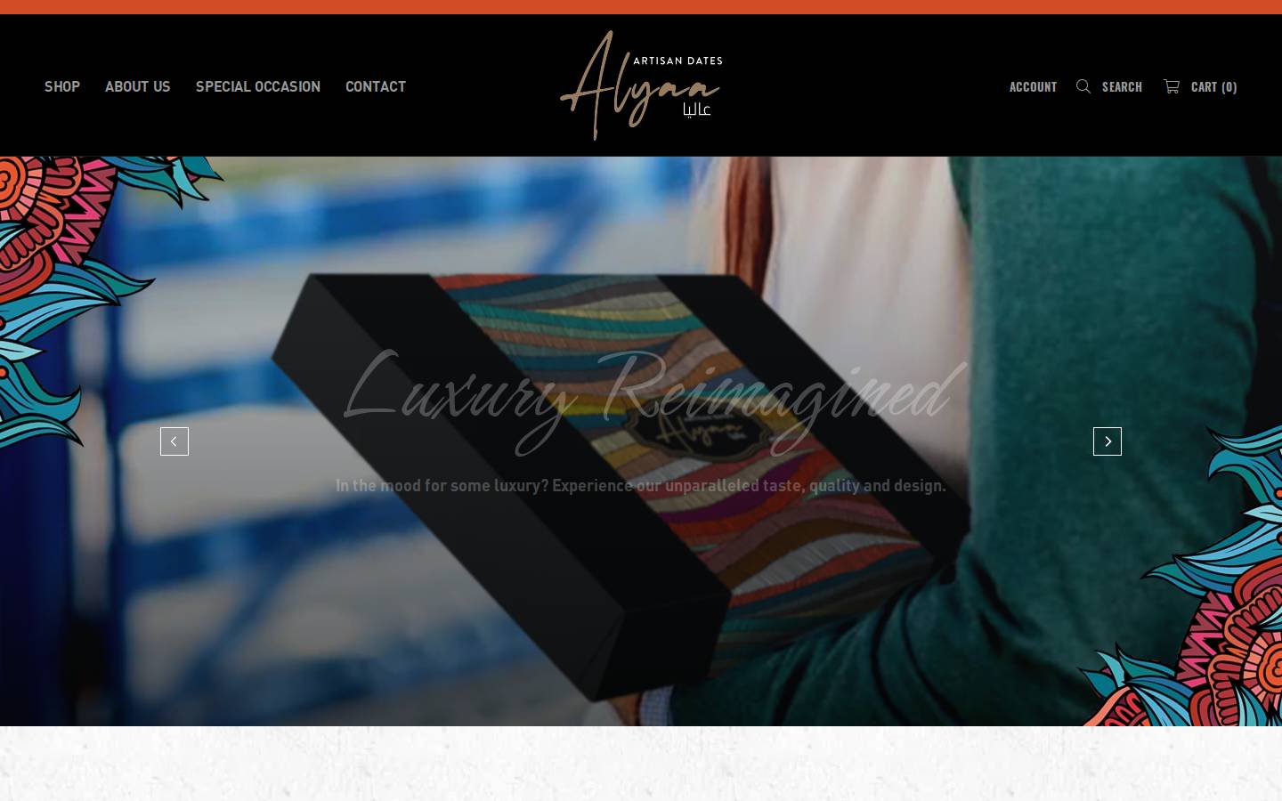 alyaadates.com homepage screenshot