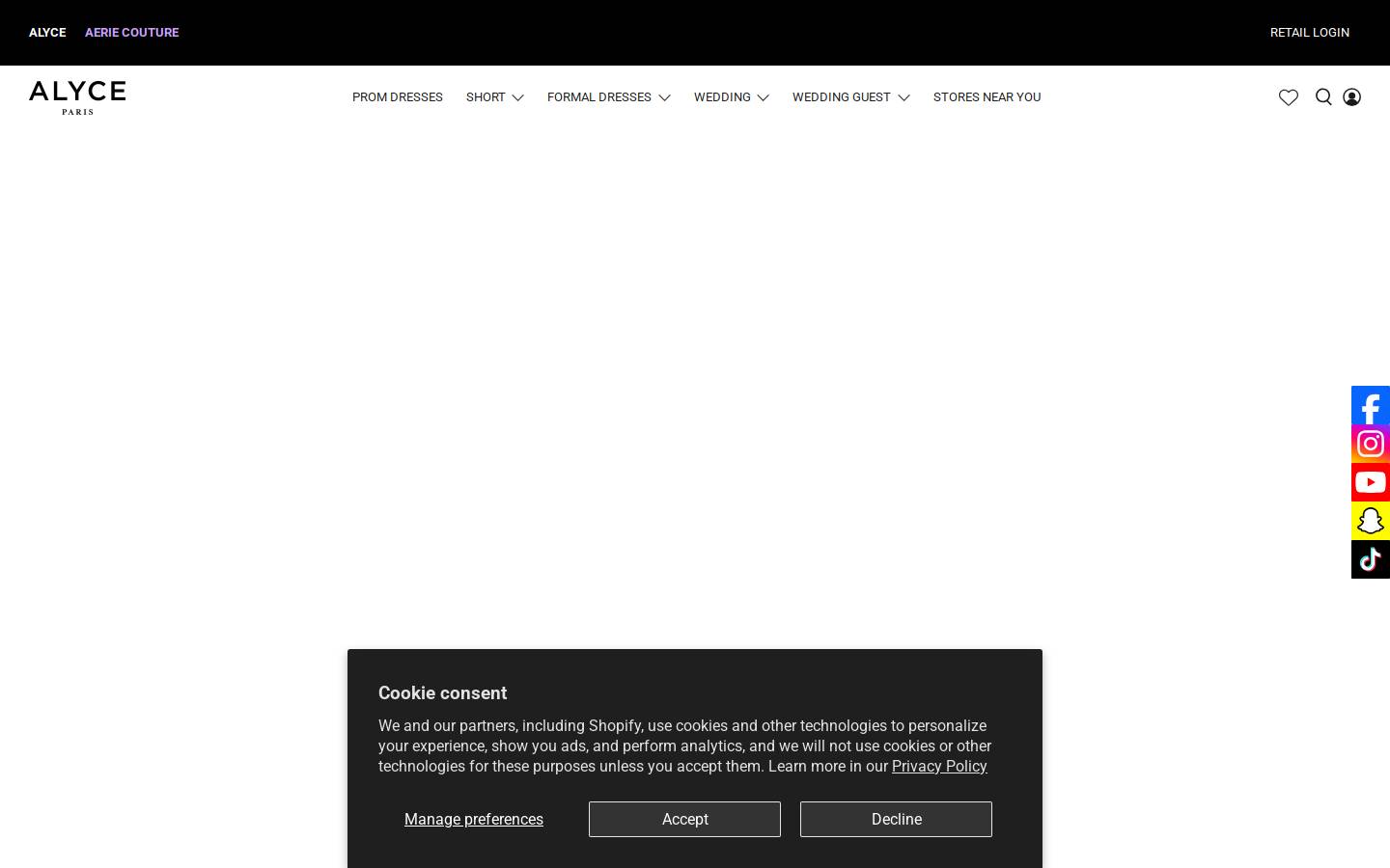 Alyce Paris homepage screenshot