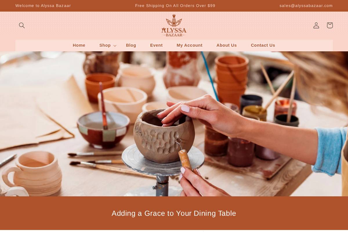 alyssabazaar.com homepage screenshot