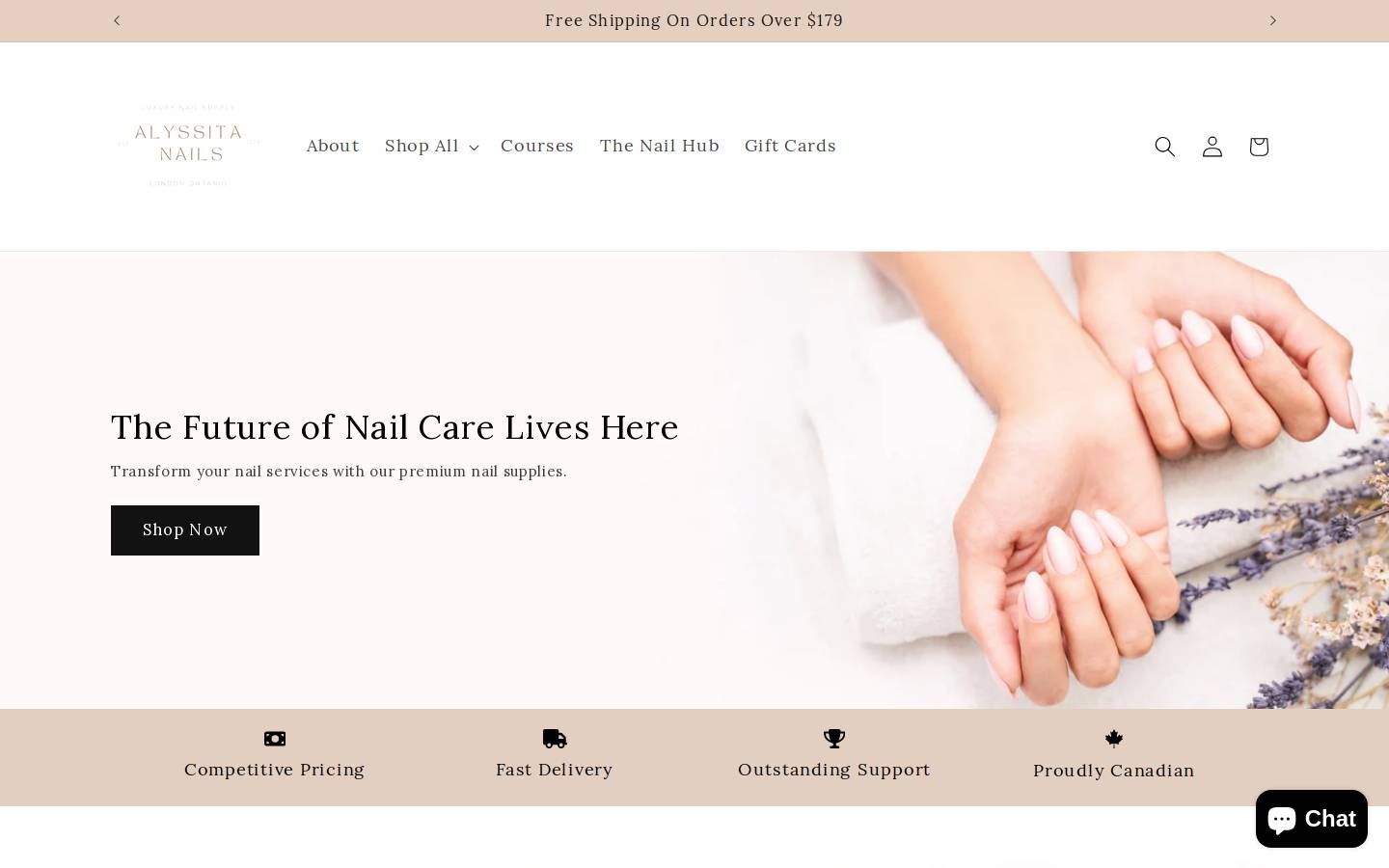 alyssitanailsupply.com homepage screenshot