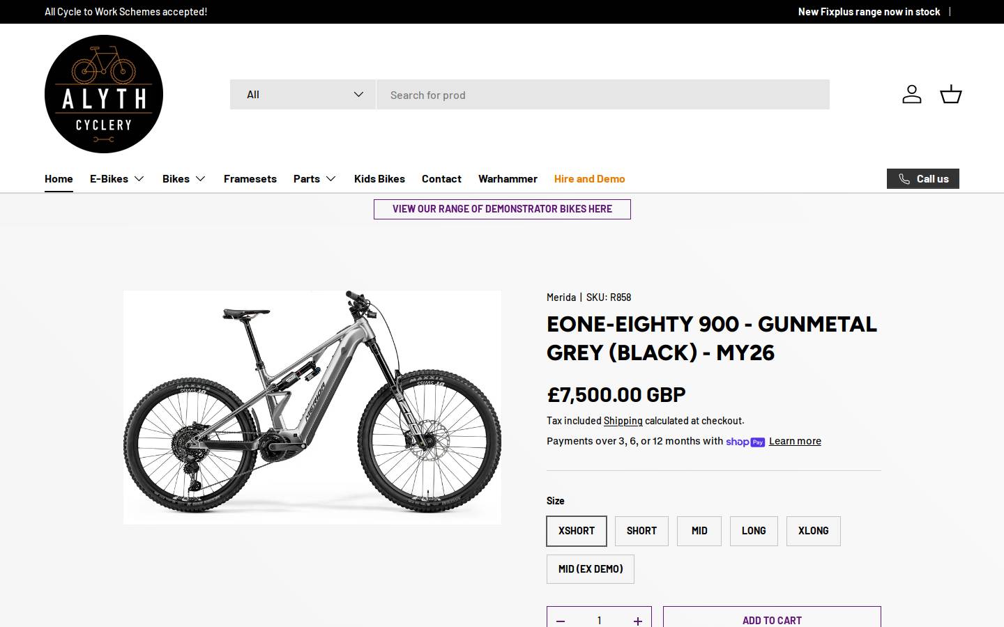 alythcyclery.com homepage screenshot
