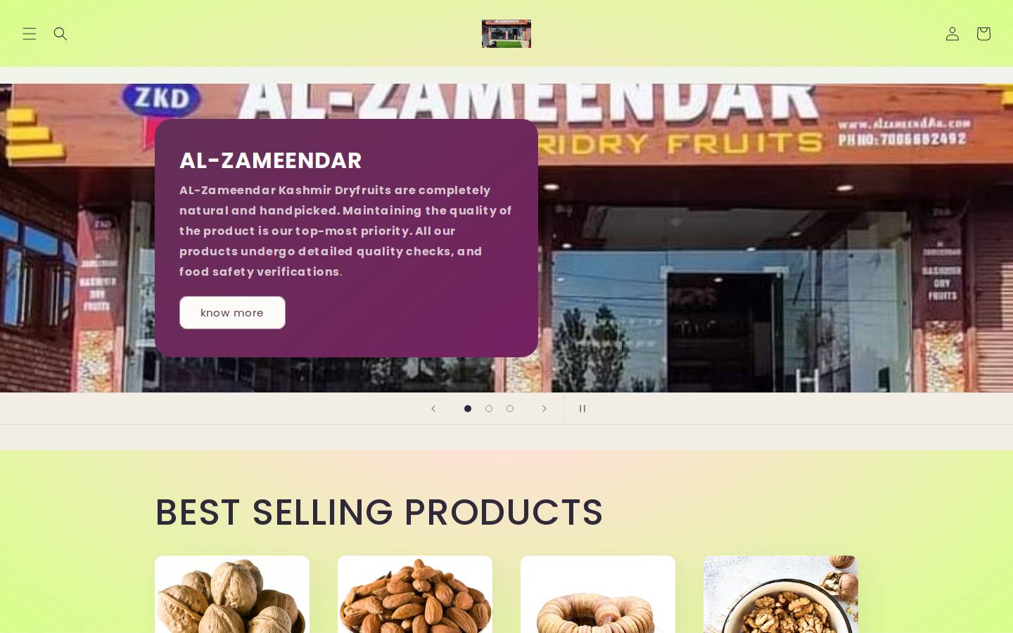 alzameendar.com homepage screenshot
