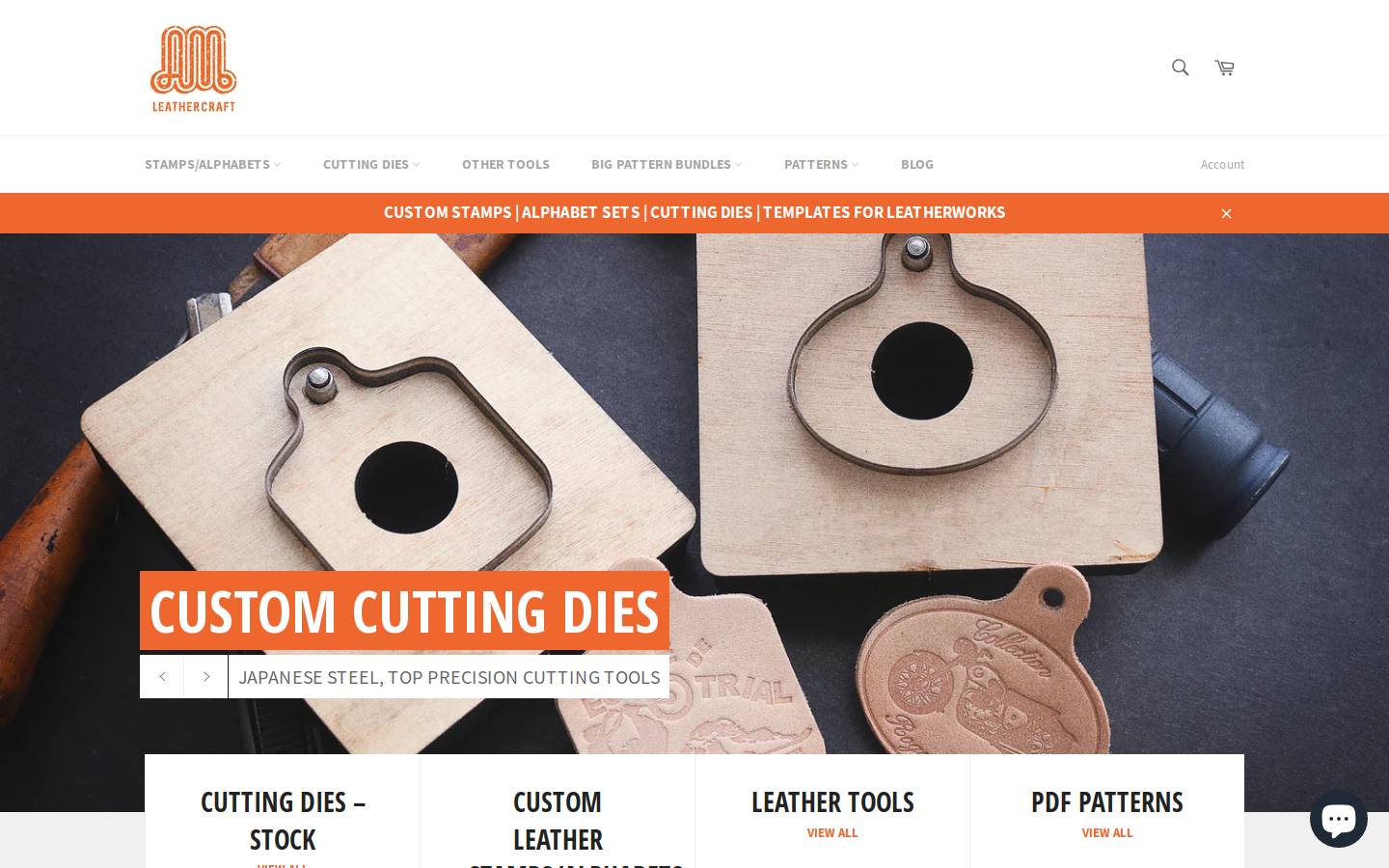 am-leathercraft.com homepage screenshot
