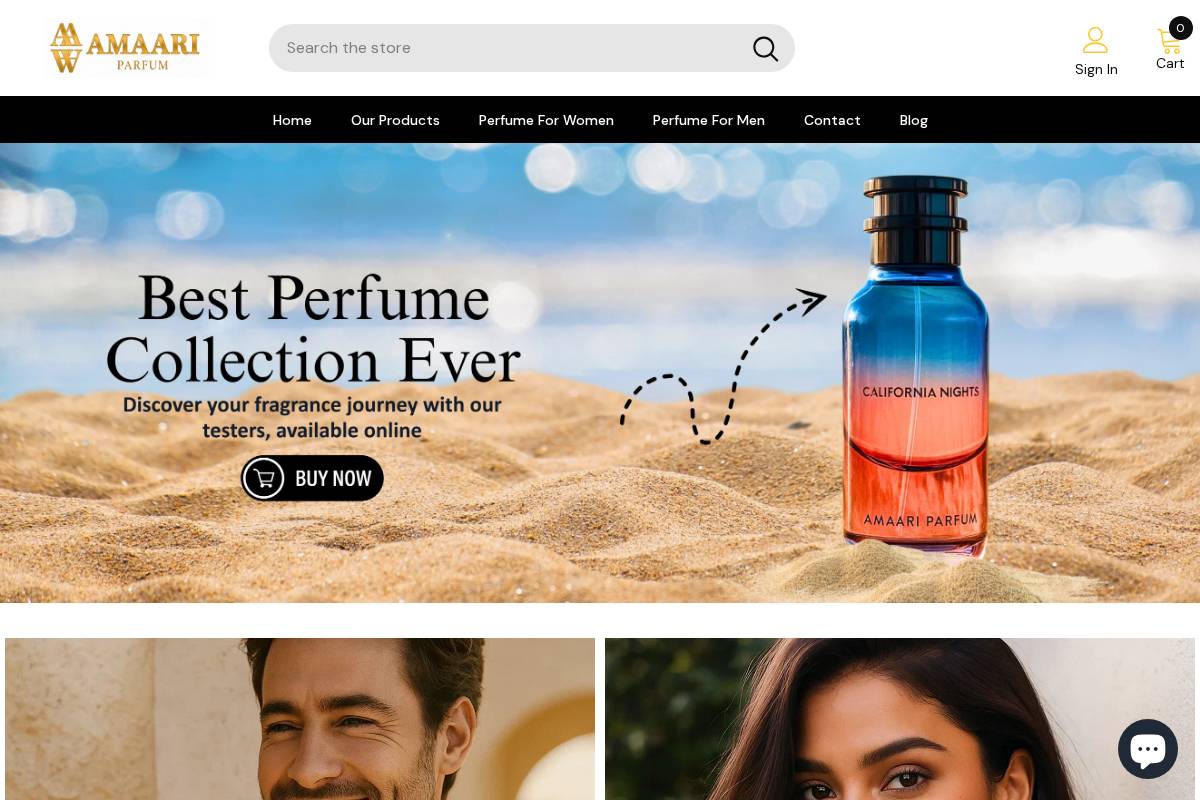 amaariparfum.com homepage screenshot