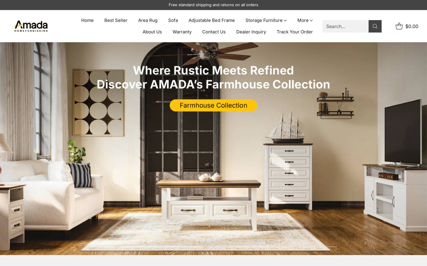 Amadahome homepage screenshot
