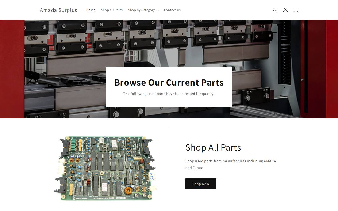 amadasurplus.com homepage screenshot