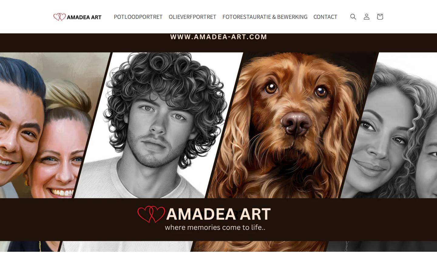 amadea-art.com homepage screenshot