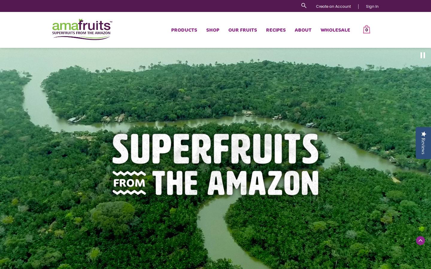 Amafruits - Superfruits from the Amazon homepage screenshot