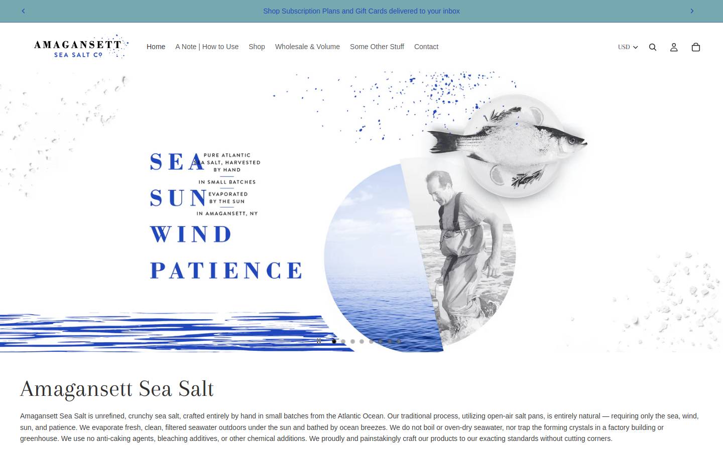amagansettseasalt.com homepage screenshot