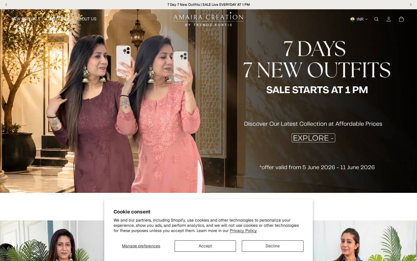 amairacreationofficial.com homepage screenshot