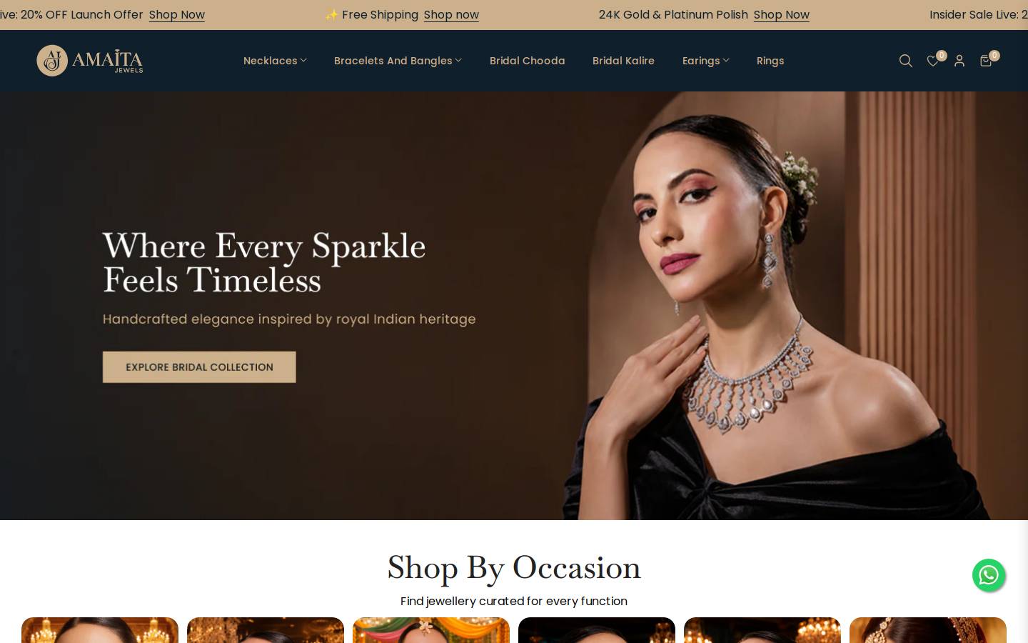 amaitajewels.com homepage screenshot