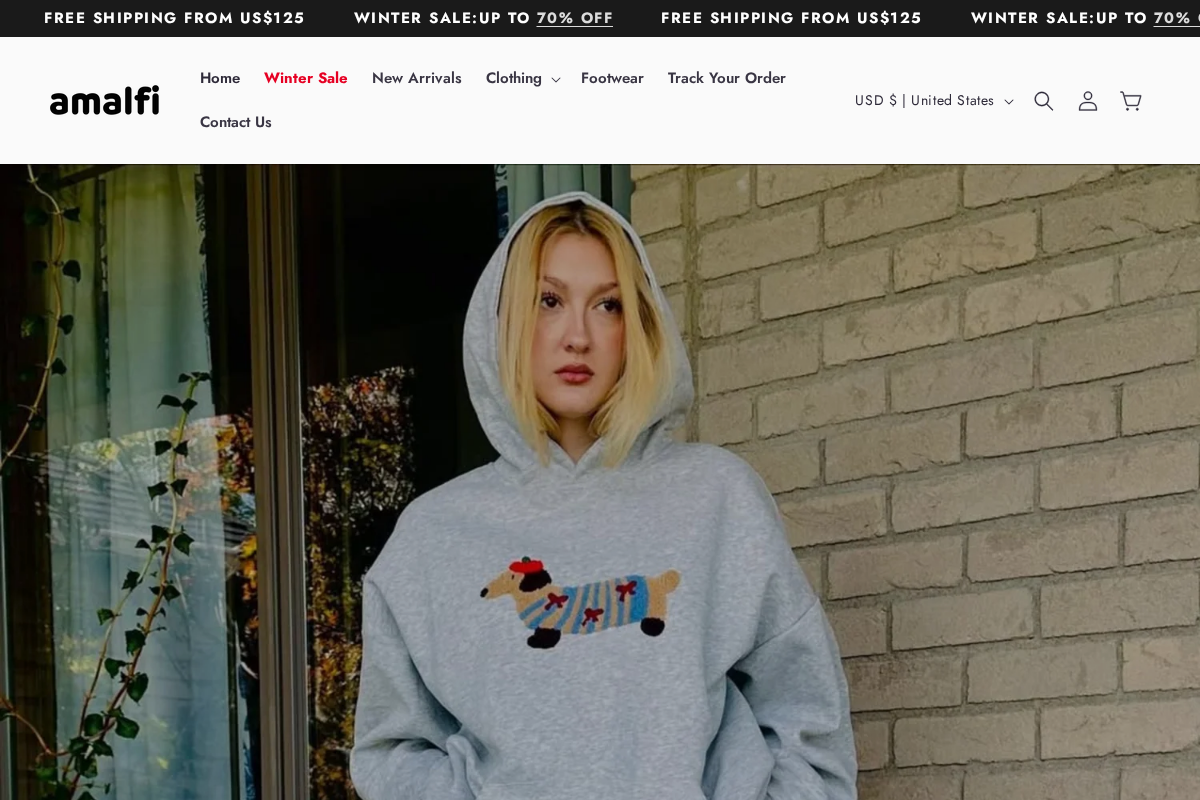 Amalfifabric homepage screenshot