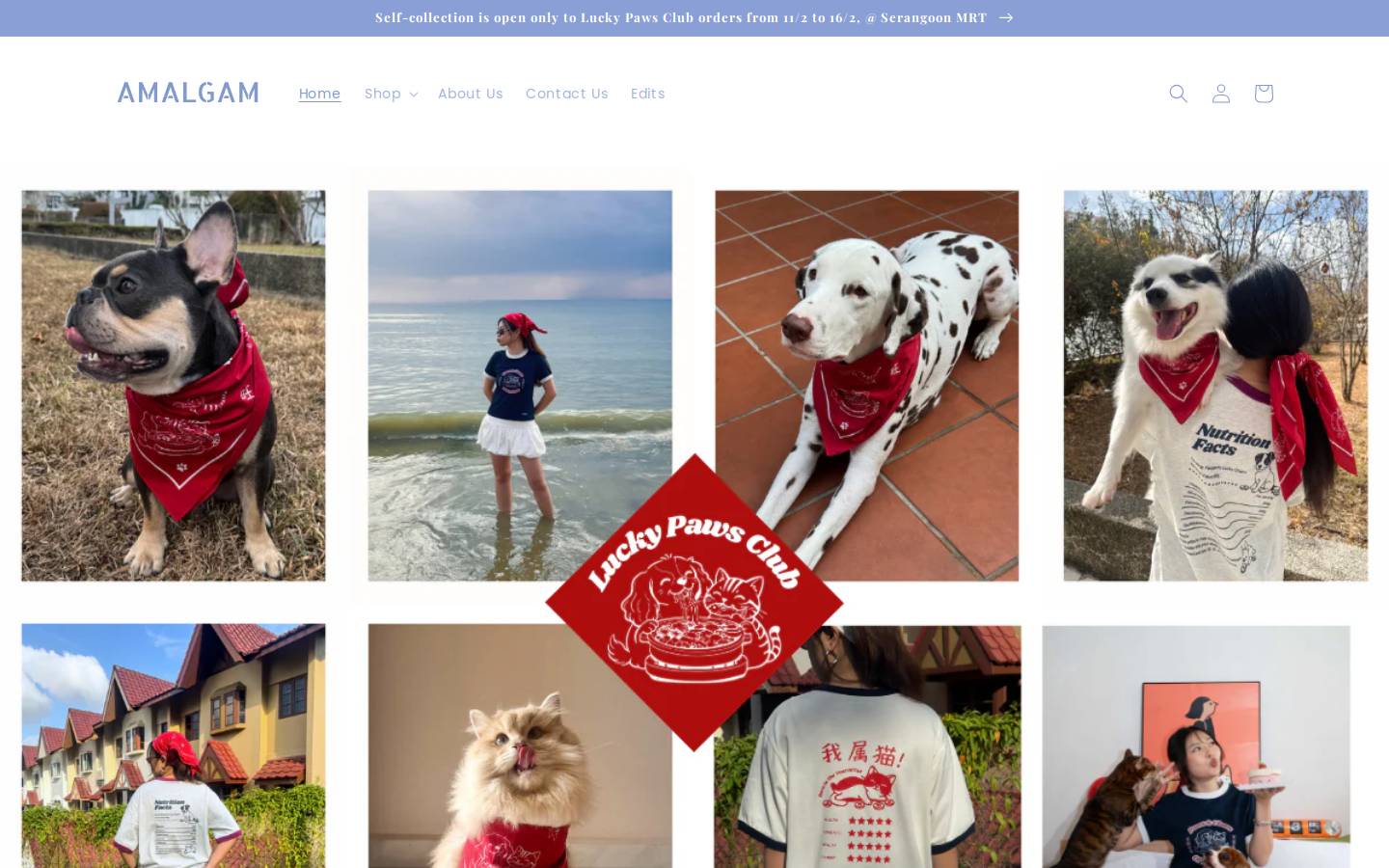 Amalgam Collection homepage screenshot