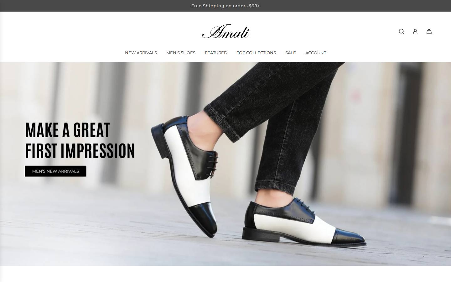 amalishoes.com homepage screenshot