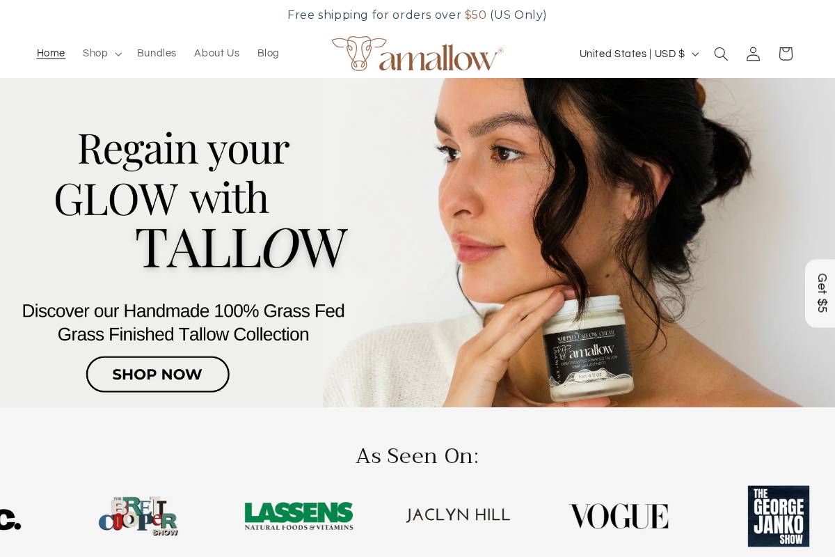 Amallow homepage screenshot