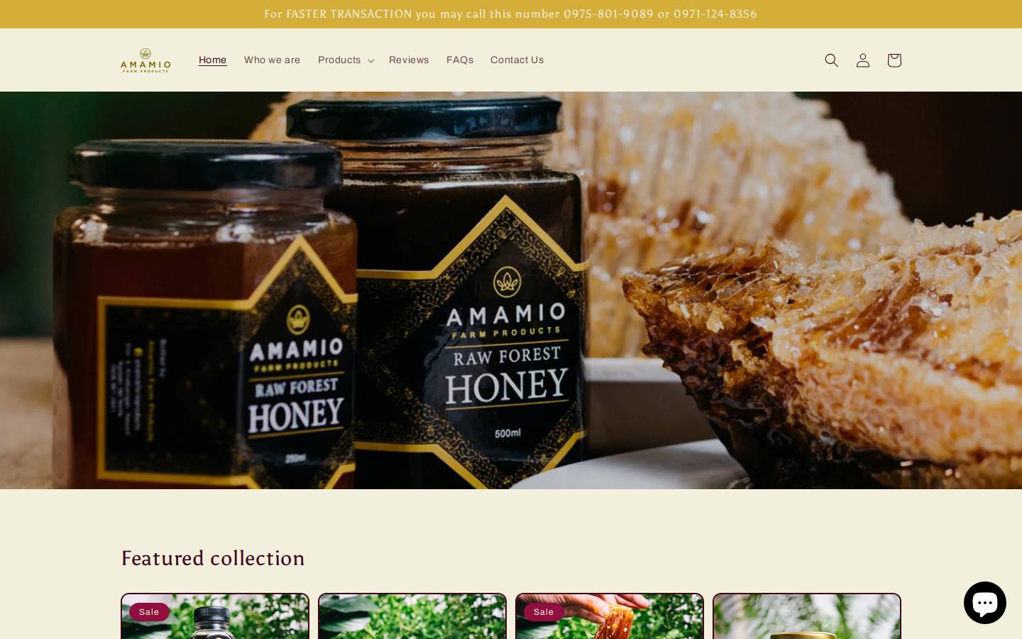 amamiofarm.com homepage screenshot