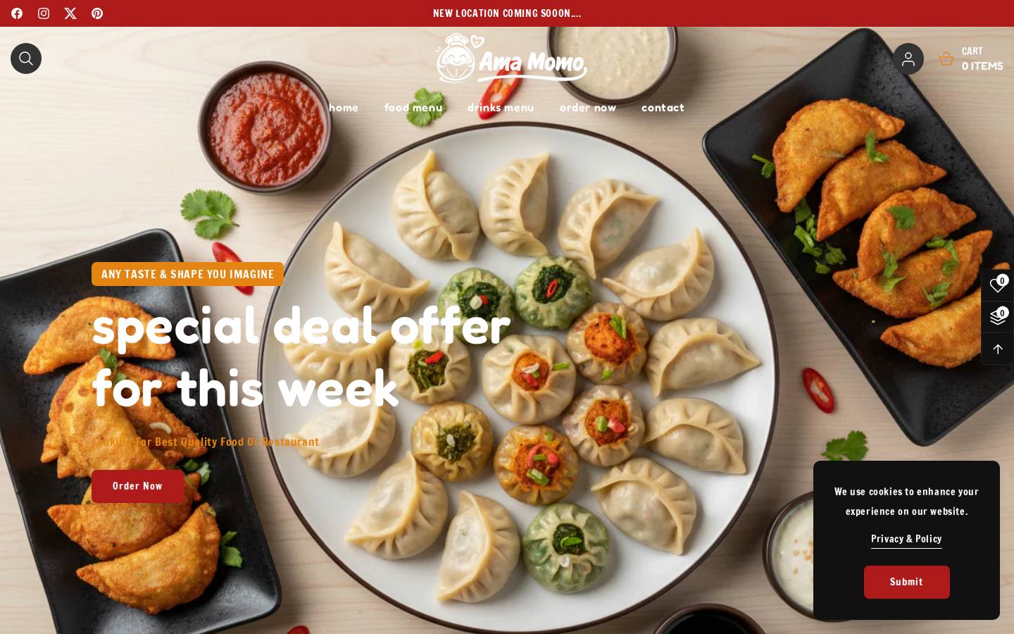 amamomo.com homepage screenshot