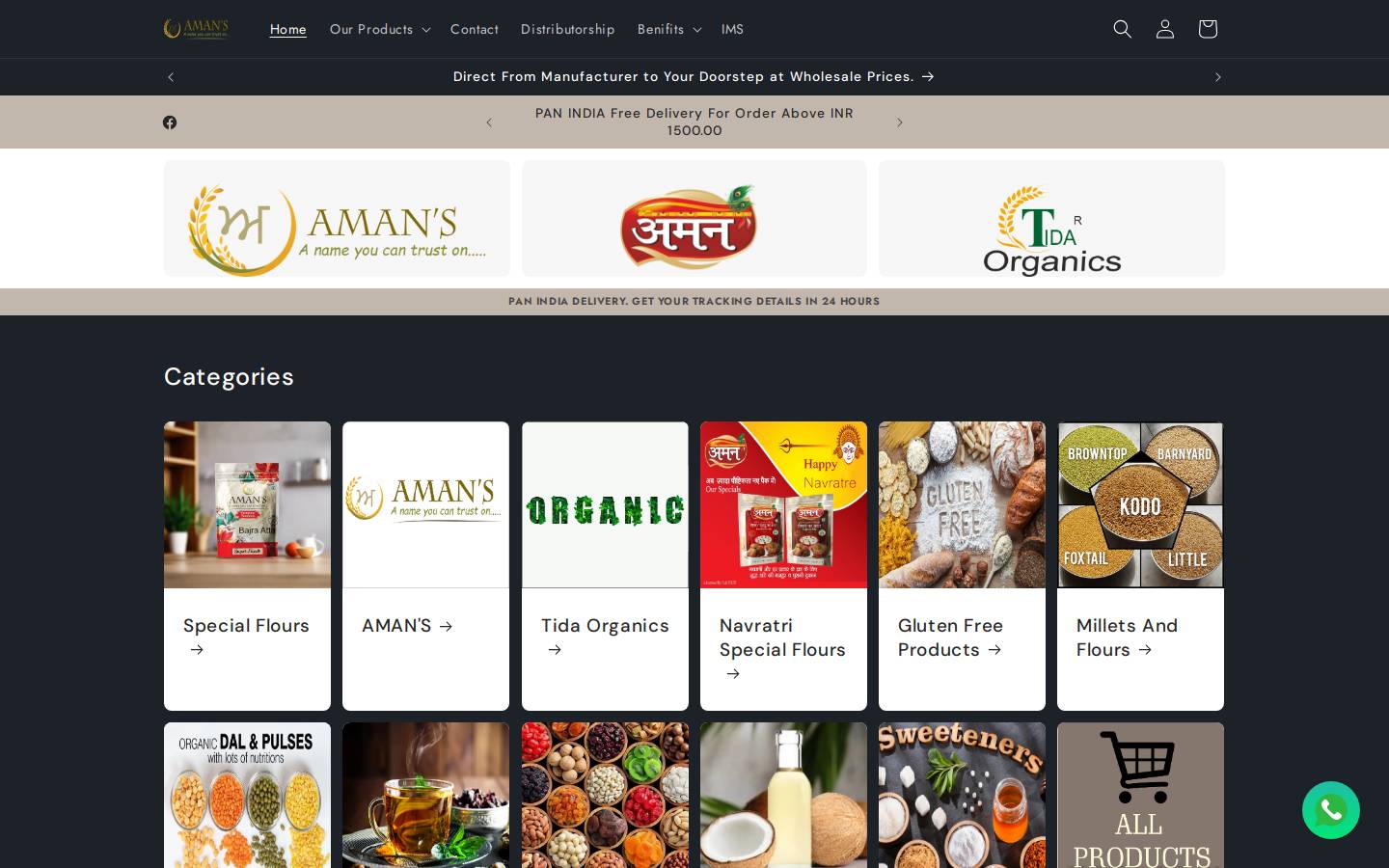 amanbrand.in homepage screenshot
