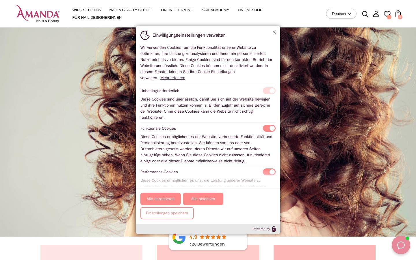 Amanda Nails homepage screenshot