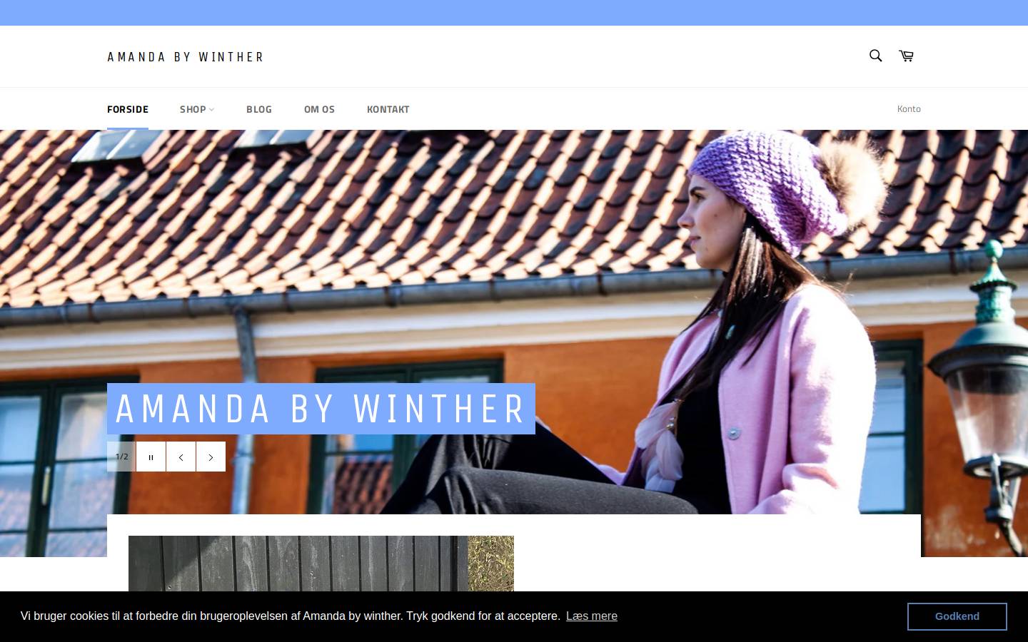 Amandabywinther homepage screenshot