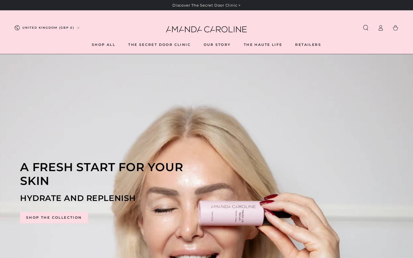 Amandacarolinebeauty homepage screenshot