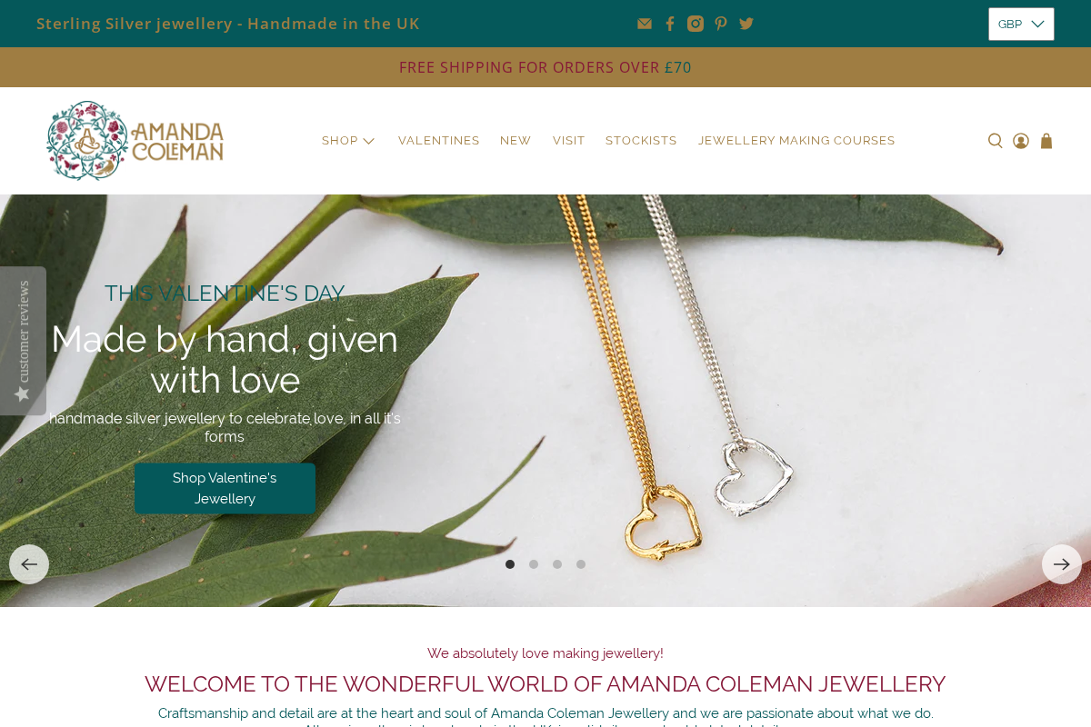 Amanda Coleman homepage screenshot