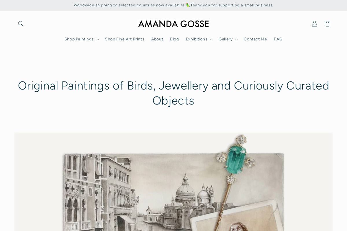 amandagosse.com homepage screenshot