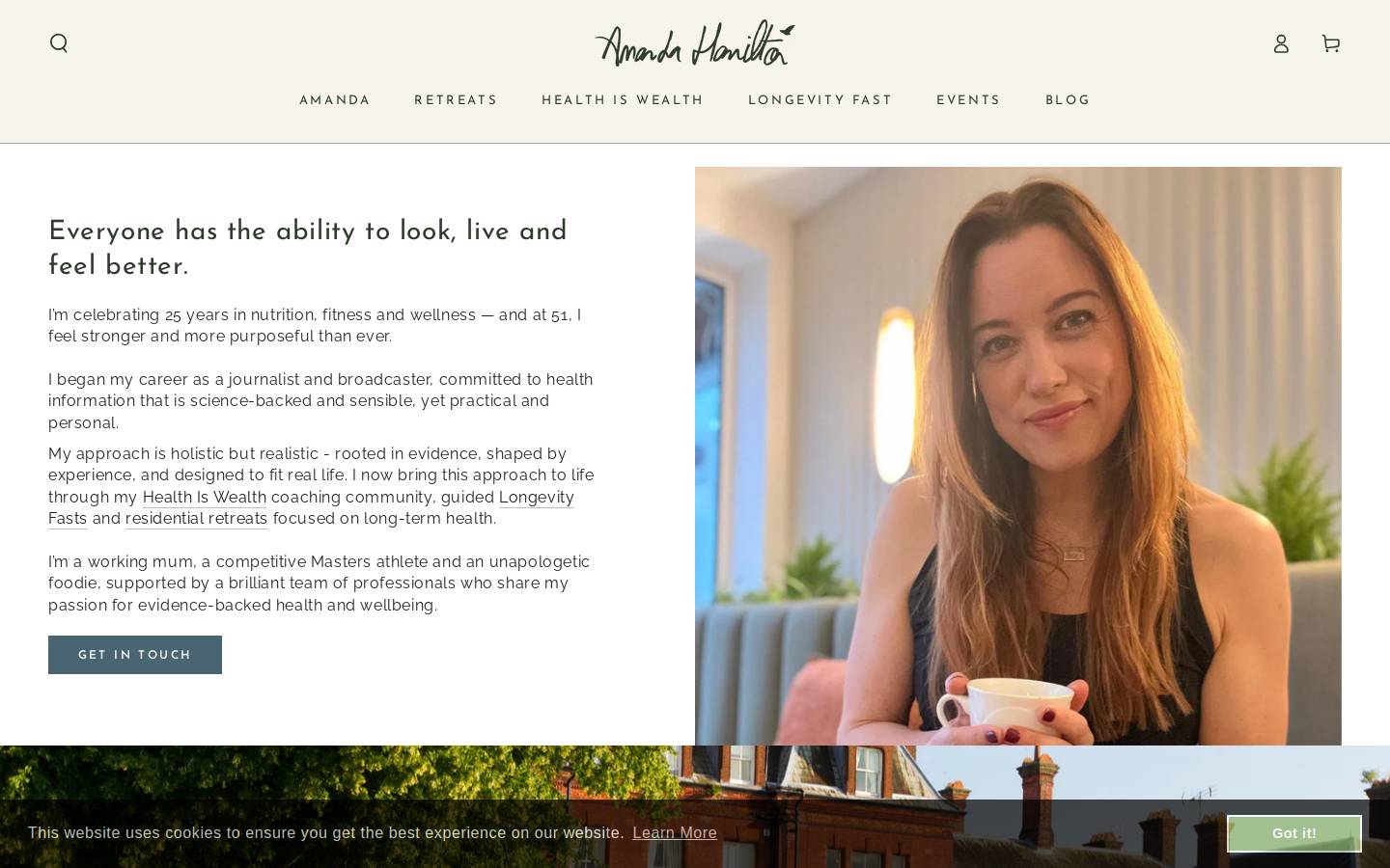 amandahamilton.com homepage screenshot