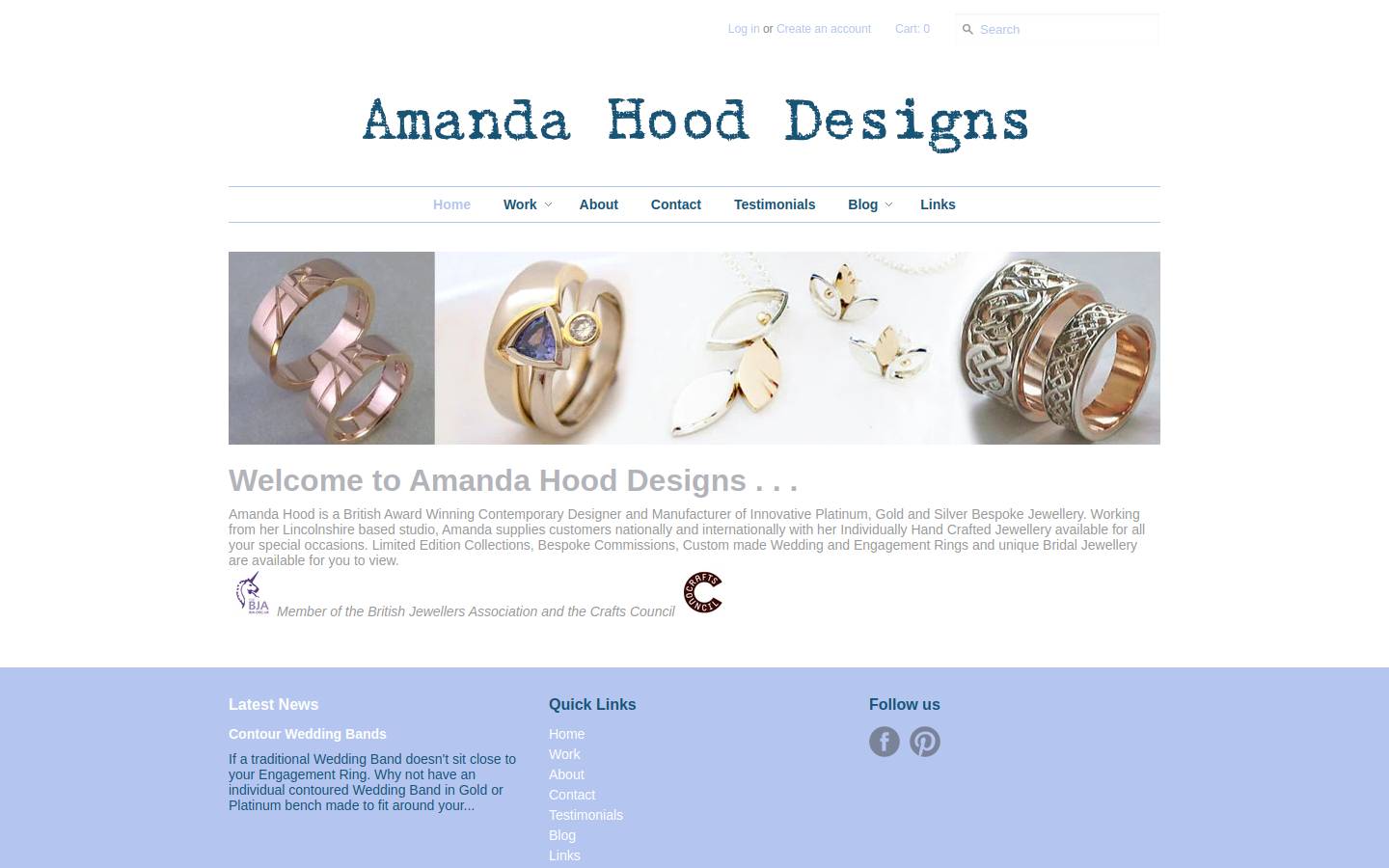 amandahood.co.uk homepage screenshot