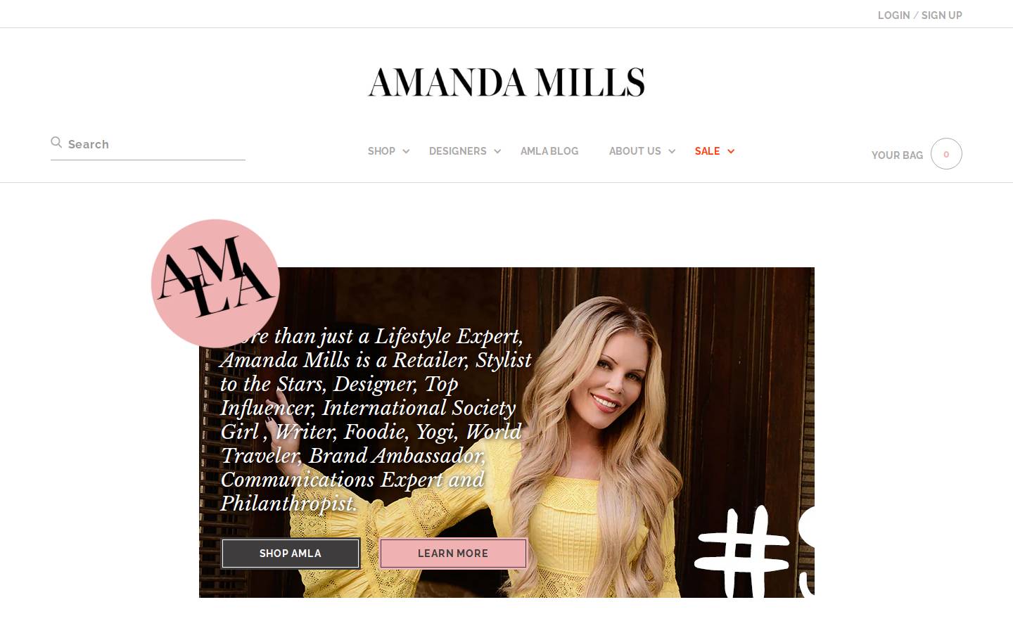 amandamillsla.com homepage screenshot
