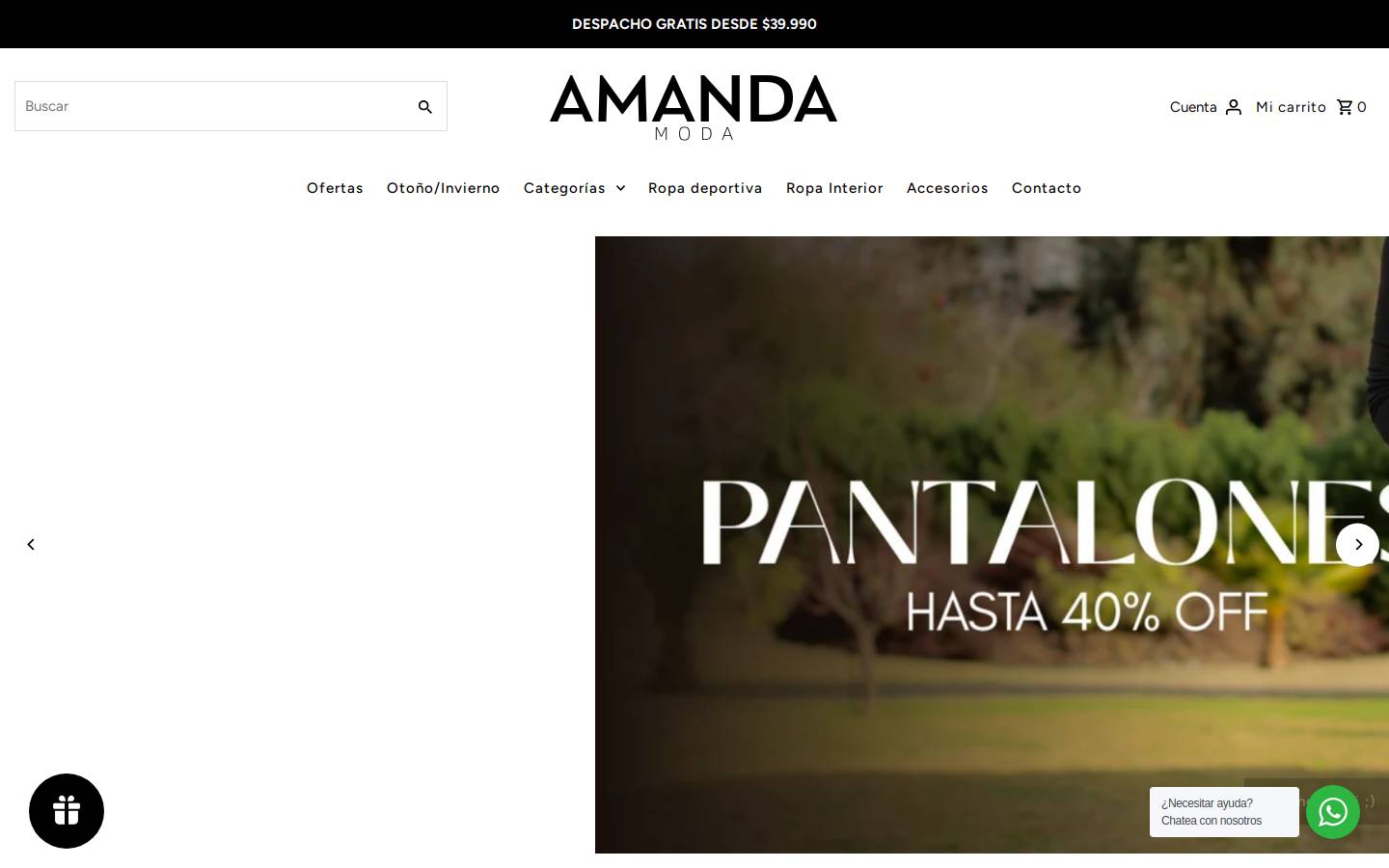 amandamoda.cl homepage screenshot