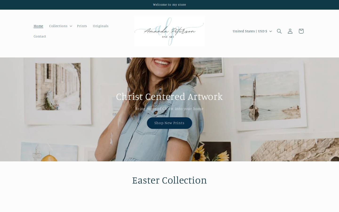amandapetersonart.com homepage screenshot