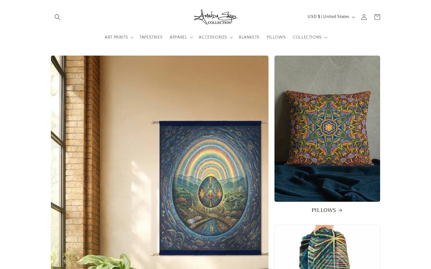 amandasagecollection.com homepage screenshot