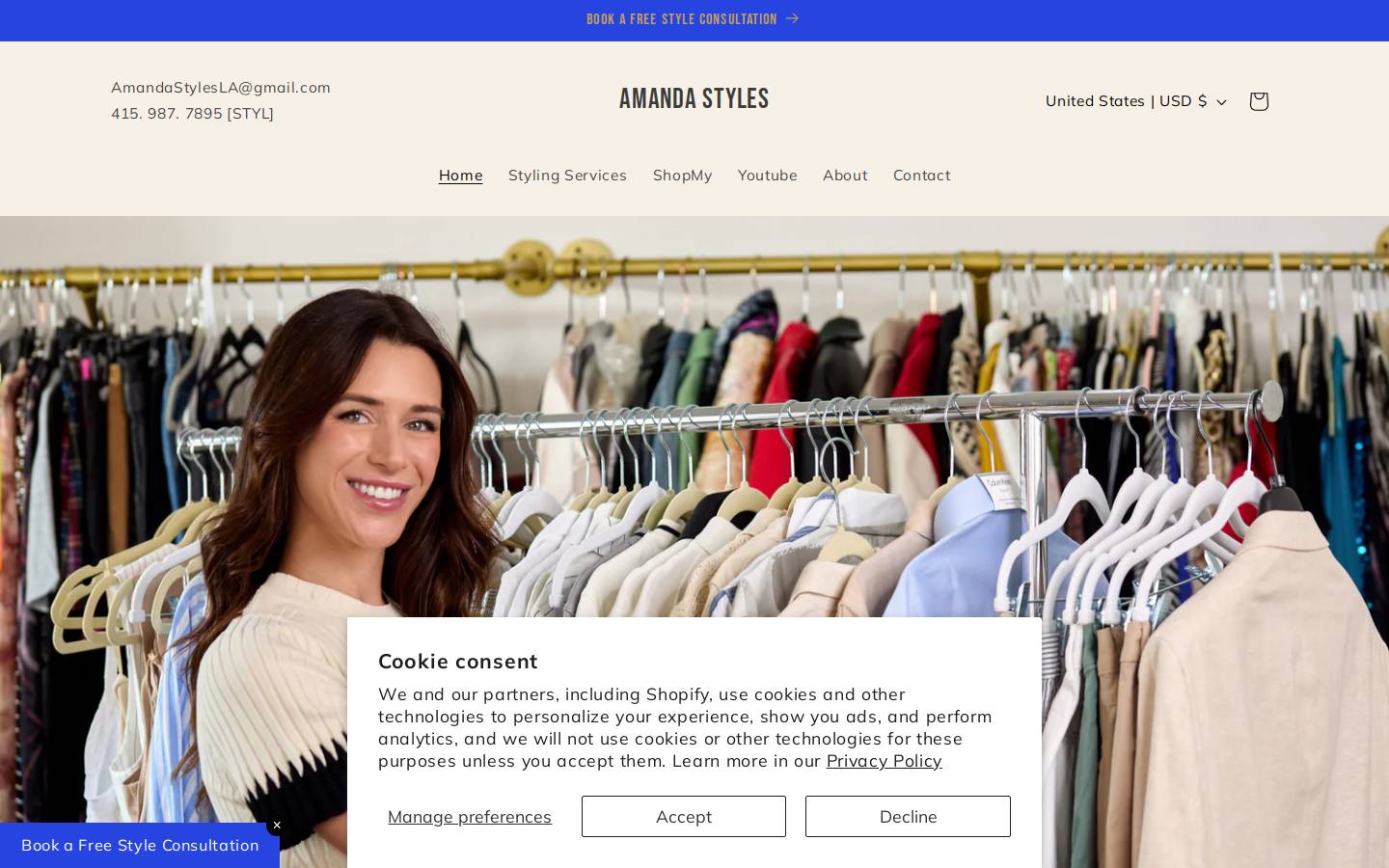amandastyleslosangeles.com homepage screenshot