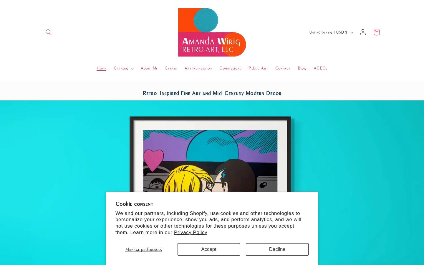 amandawirig.com homepage screenshot