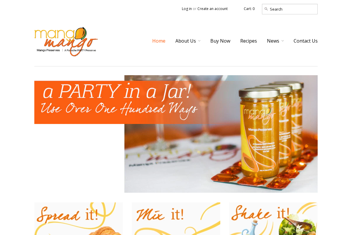 Mango Mango homepage screenshot