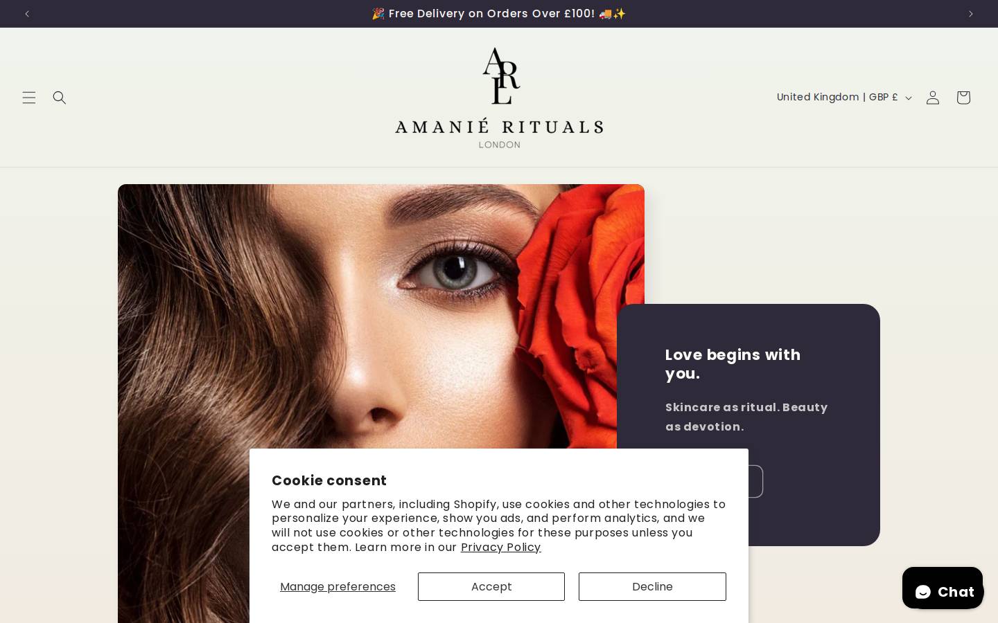 amanie.co.uk homepage screenshot