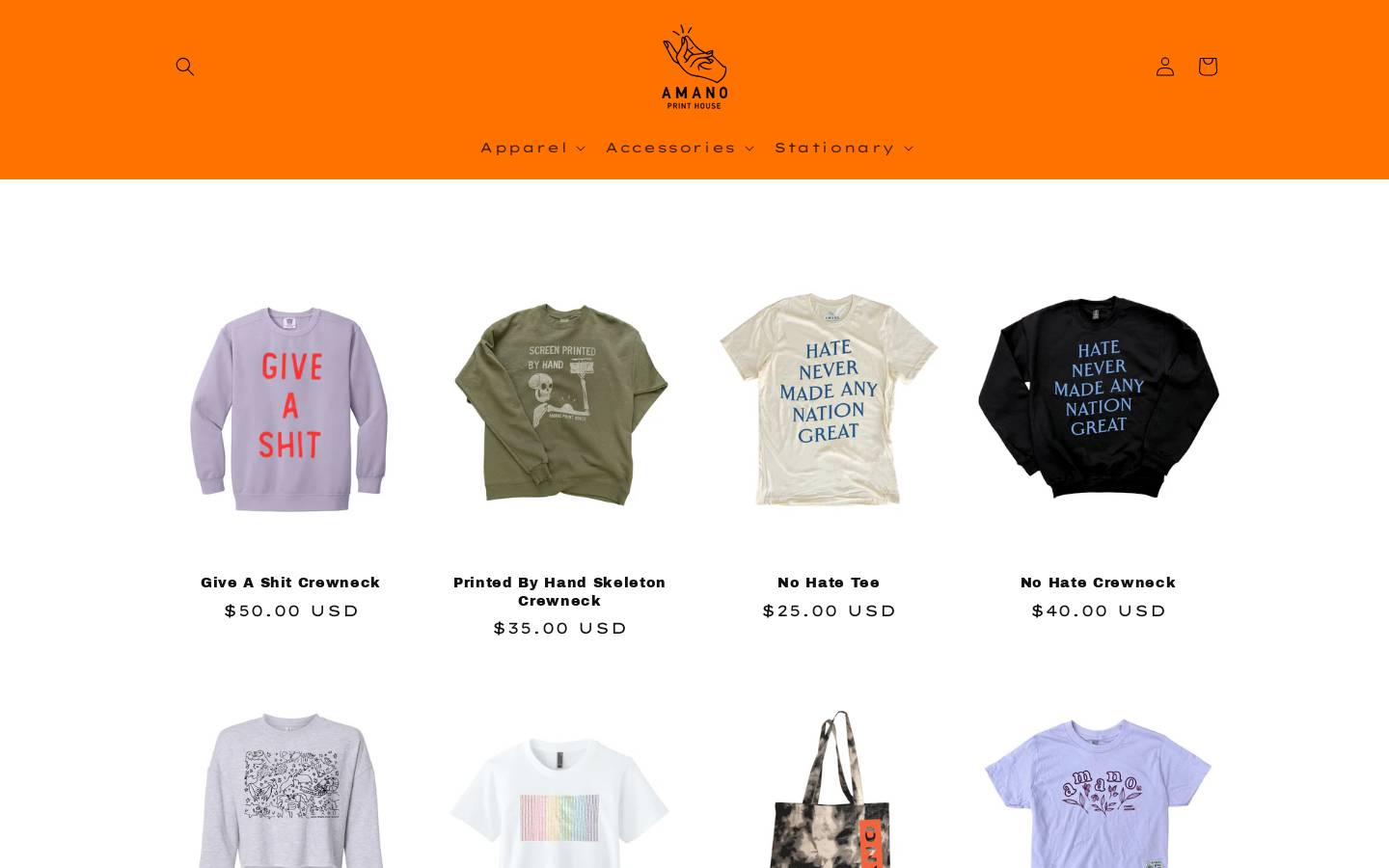 amanoprintshop.com homepage screenshot