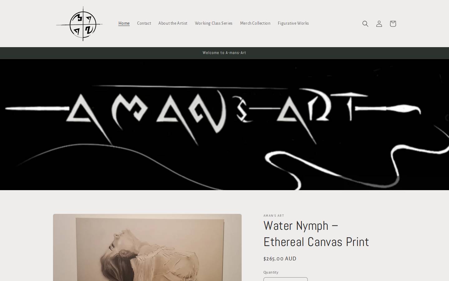 amansart.com homepage screenshot