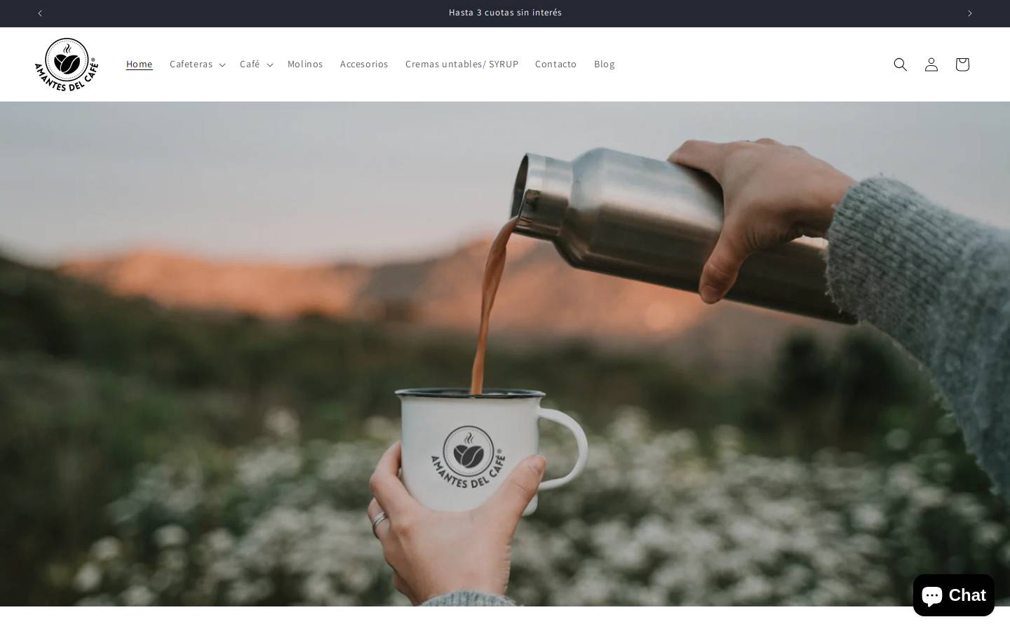 amantescafe.com homepage screenshot