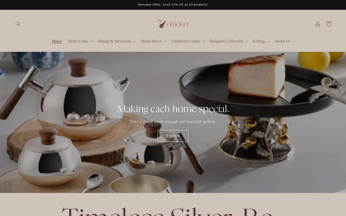 amaraluxury.com homepage screenshot