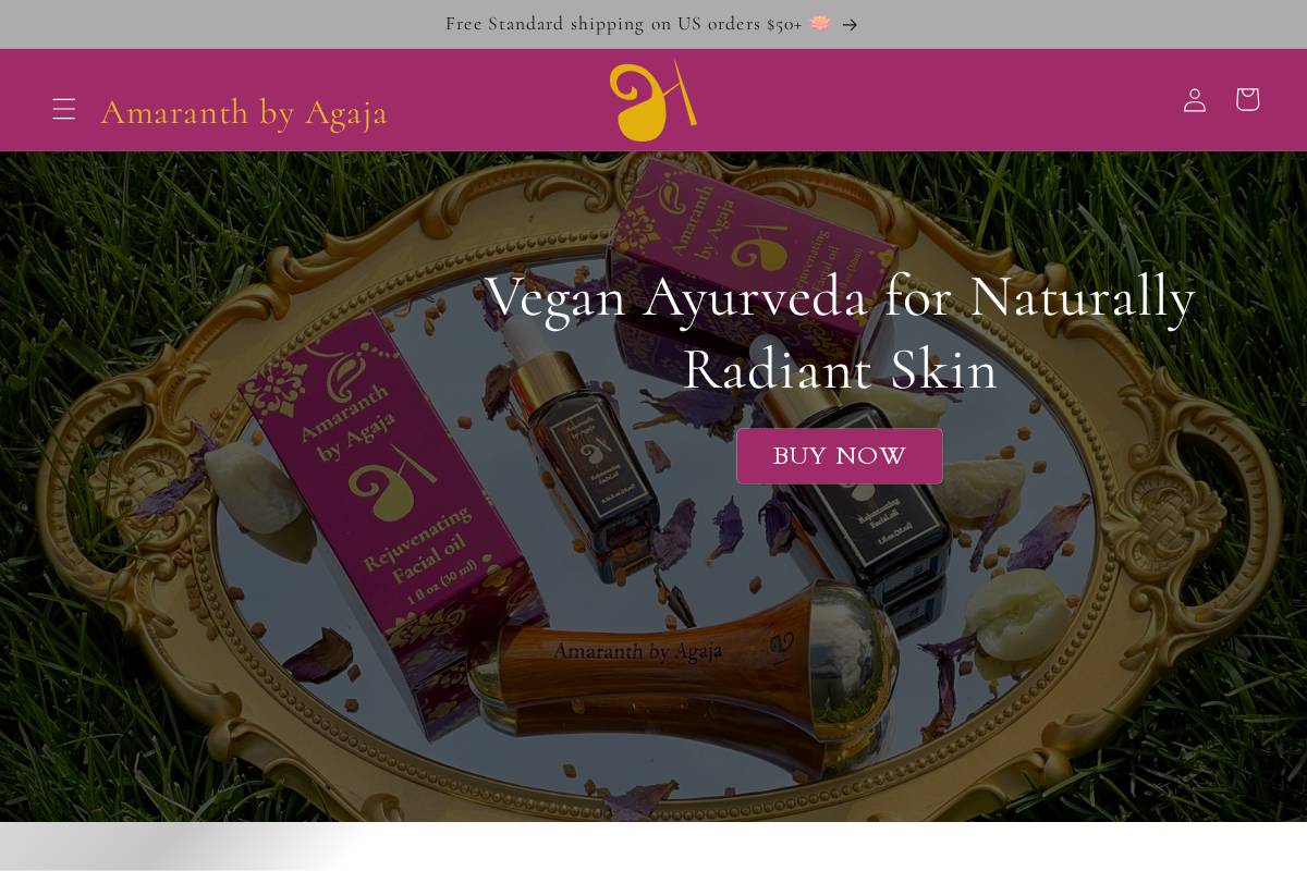 amaranthbyagaja.com homepage screenshot