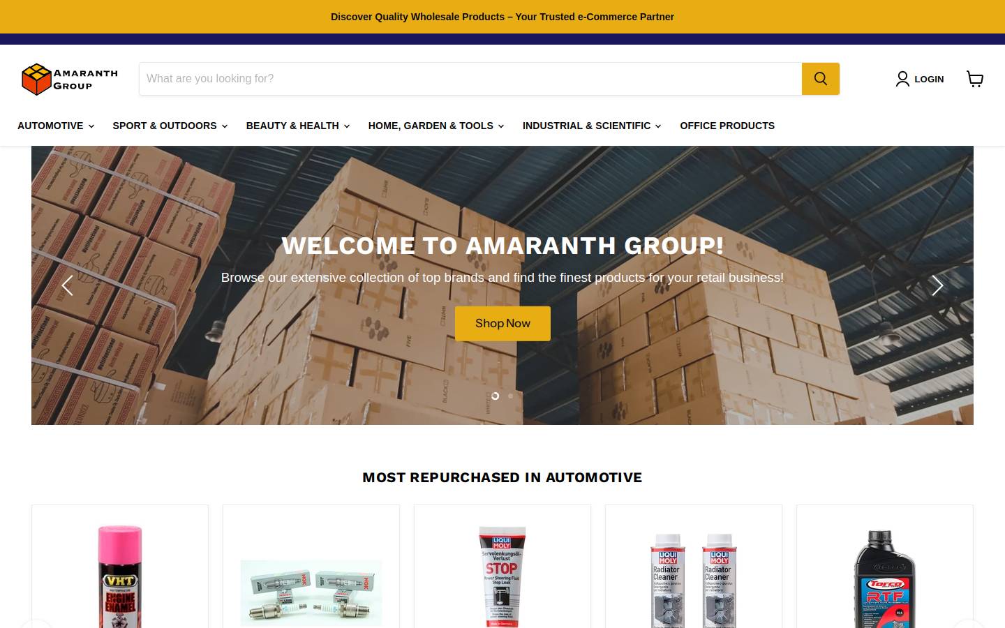 amaranthretailgroup.com homepage screenshot